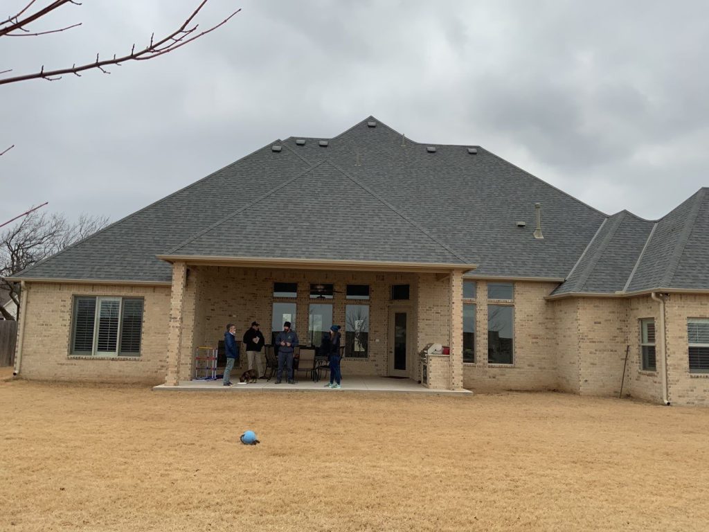 Backyard of Oak Tree East Edmond Oklahoma home before pool construction.