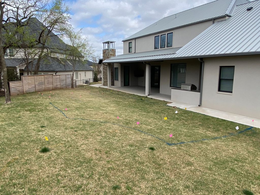 Backyard of Oak Tree East Edmond Oklahoma home before custom pool construction.